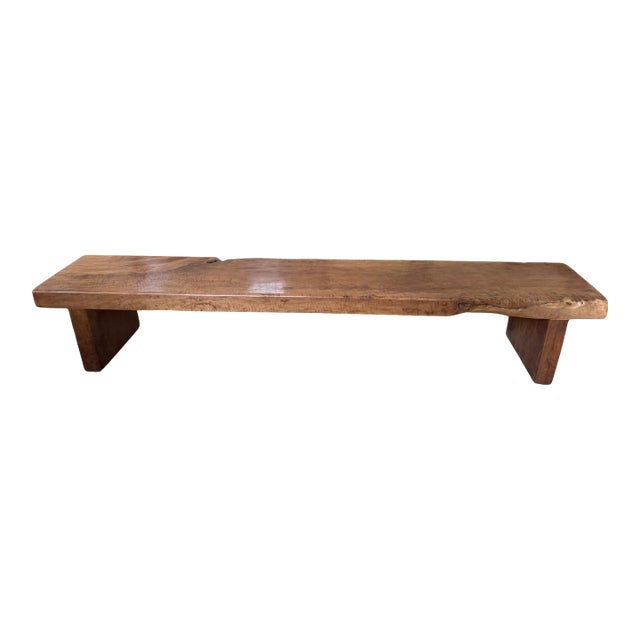 Sculptural Lychee Wood Long Bench Stunning Wood Textures, Modern Organic For Sale