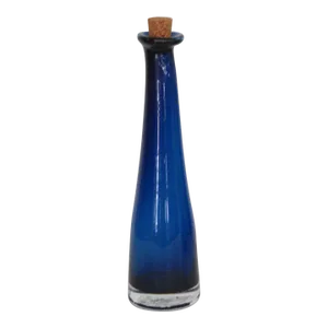 Cobalt Blue Hand Blown Glass Oil Cruet Bottle Vase With Cork Stopper