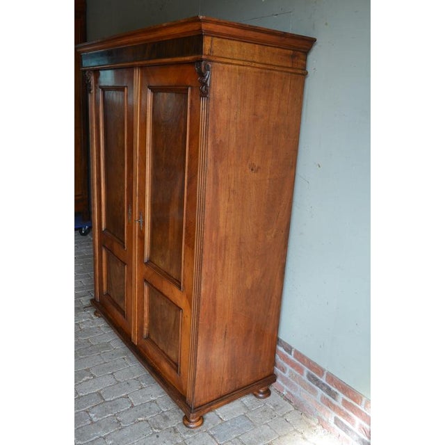 Wood Antique Mahogany and Walnut Cabinet For Sale - Image 7 of 10