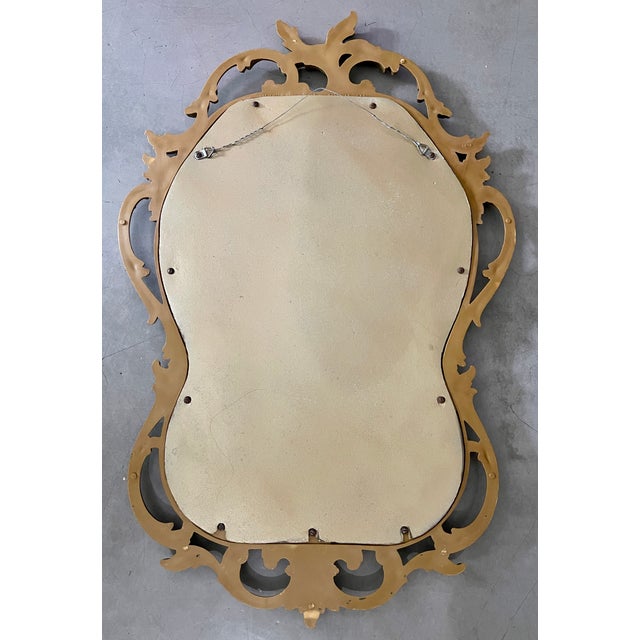 Gold Vintage Baroque Syroco Style Wall Mirror For Sale - Image 8 of 11