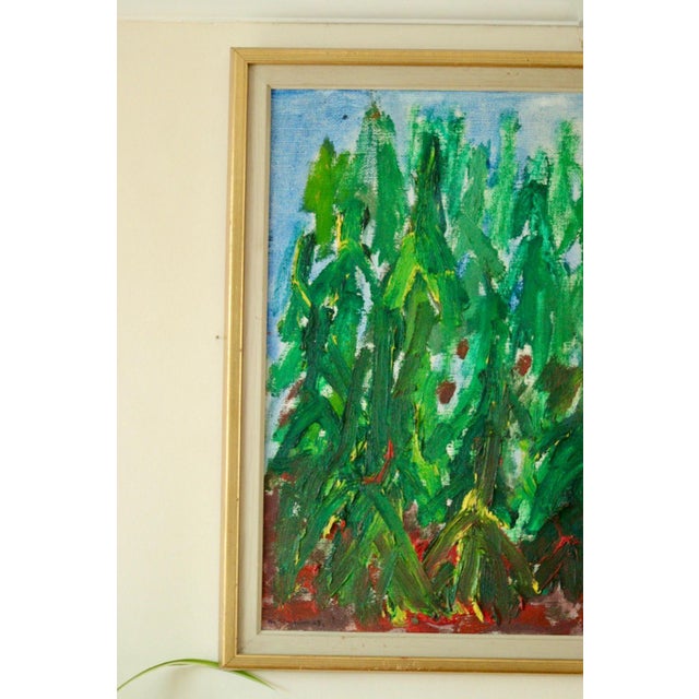 Original Swedish Oil on Canvas Painting "Woodland" by Bo Sällström | Vintage & Framed – 75 × 65 cm | 29.5 × 25.6 in A...
