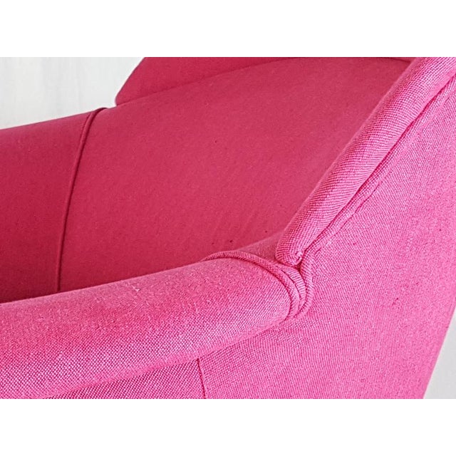1950s Italian Pink Fabric Upholstered Chair, 1950s For Sale - Image 5 of 14