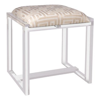 Glencoe Paros Greek Key Lucite Bench For Sale