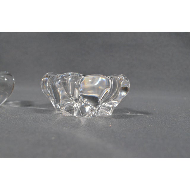 Contemporary Late 20th Century Daum, France - Pair of Signed Daum Crystal Salt Cellars For Sale - Image 3 of 12