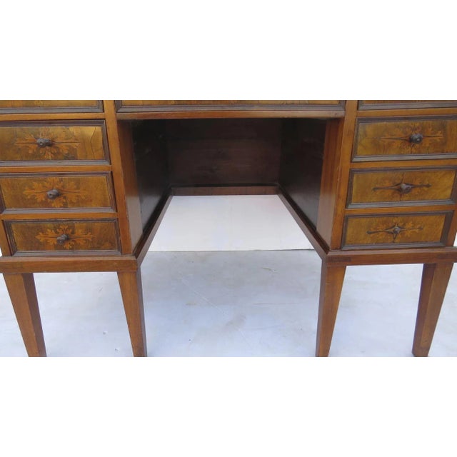 19th Century Marquetry Desk Kneehole Walnut For Sale In Denver - Image 6 of 10