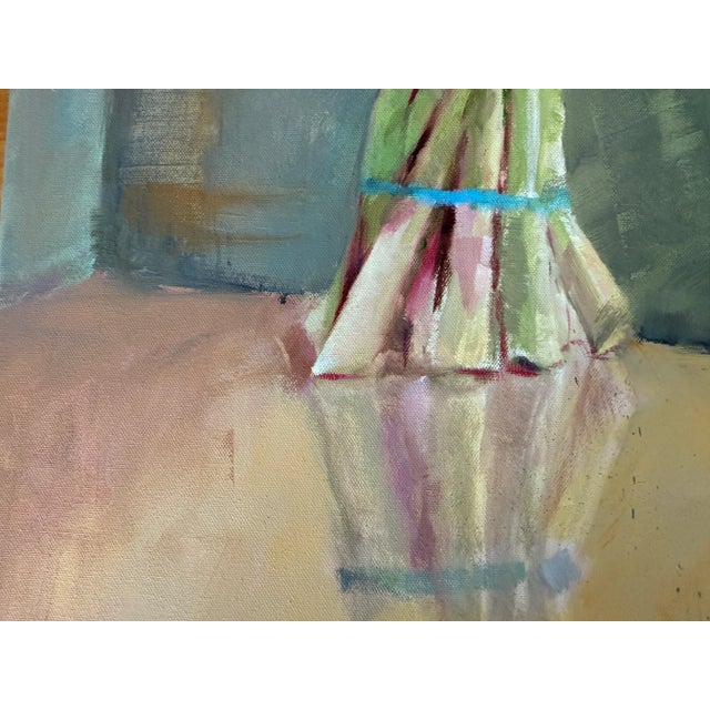 Contemporary Still Life Asparagus & Tomato in Oil Paint, Carolyn Whitaker For Sale - Image 6 of 10