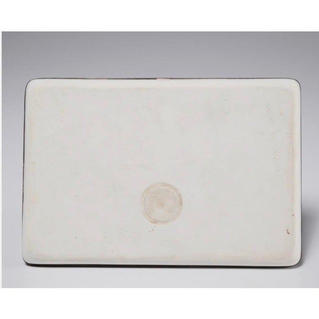 Metal Vintage St. Yves Paris Porcelain and Silver-Plate Inkwell Set With Tray For Sale - Image 7 of 14