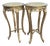 1970s Artisan Louis XVI Gold Beech Marble Tables-Pair For Sale