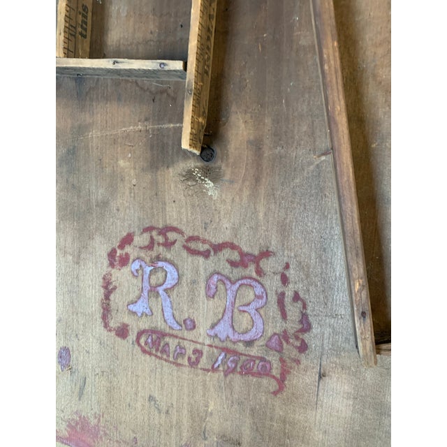 1900 - 1909 Rare Nine Foot Antique Handmade Wooden Folding Wallpaper Table For Sale - Image 5 of 10