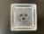 A beautiful clear glass frosted square catchall dish with crown design, circa early 20th century, Sweden, Europe....
