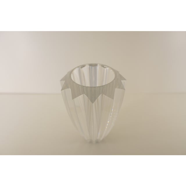 Vintage Orrefors “Zodiac” Faceted Lead Crystal Vase For Sale - Image 10 of 13