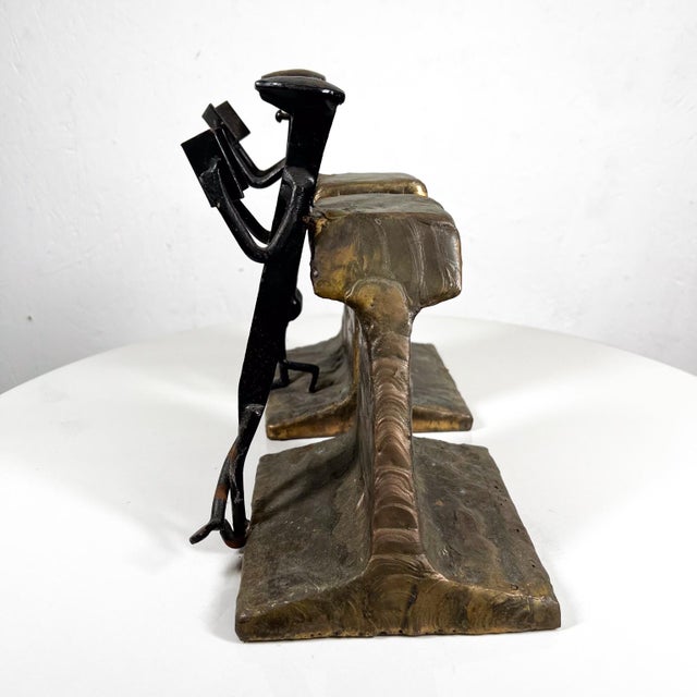 1968 Modernist Sculptural Railway Spike Bookends For Sale In San Diego - Image 6 of 10