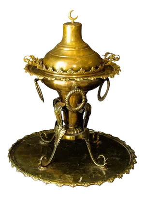 Antique Large Arabian Polished Brass Incense Burner Islamic Moorish Style 19th C
