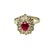Mid-Century Modern Vintage Mid-Century Ruby and Diamond Ballerina Ring in 18k White Gold, Size 6.5 For Sale - Image 3 of 7