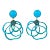 Cilea Paris Dangle Turquoise Resin Multi-Loops Clip Earrings - 2 Pieces For Sale