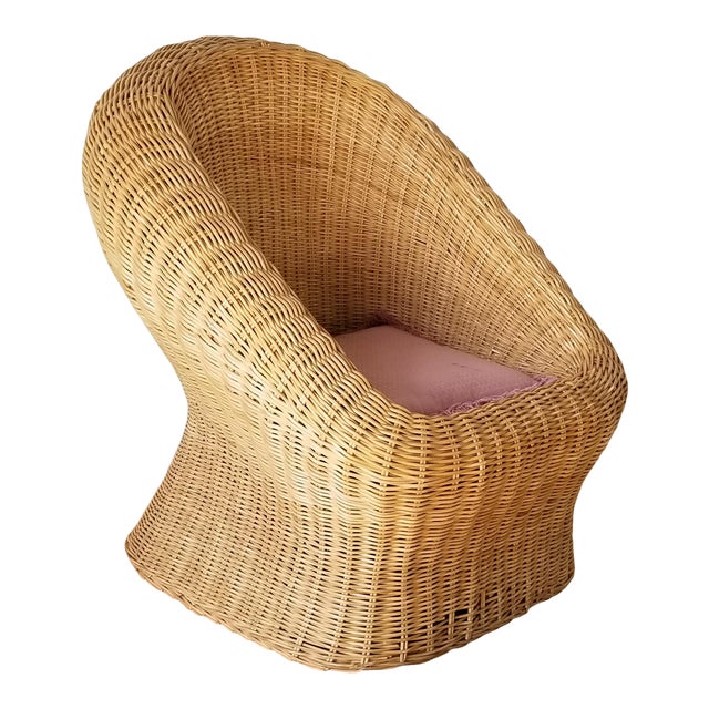 Vintage Woven Wicker Club Chair/ Sold Chairish