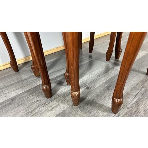 Vintage French Louis XIV Carved Oak Nesting Tables, Set of 3 For Sale - Image 3 of 10