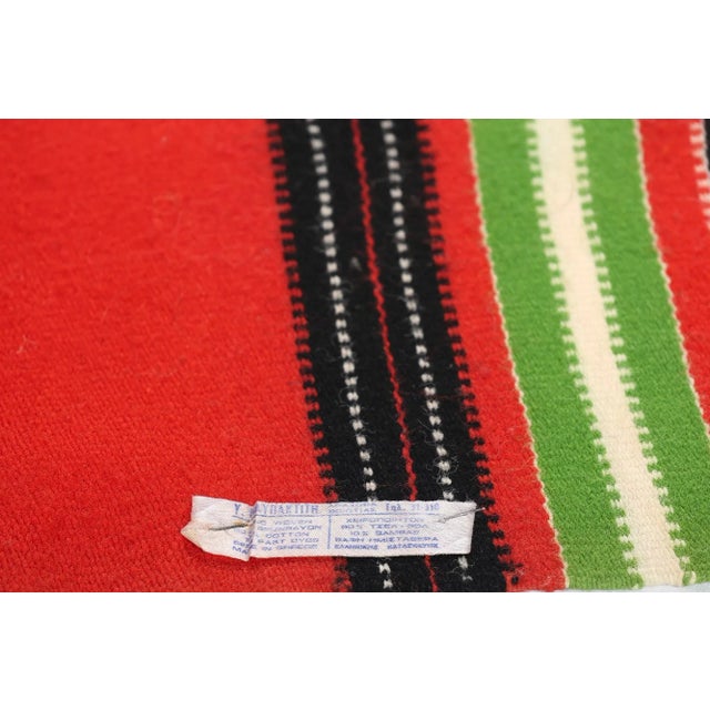 Vintage Red Cretan Greek Kilim Rug - 01'06 X 03'11 For Sale In Dallas - Image 6 of 10