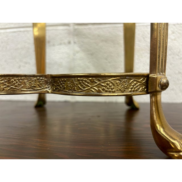 Vintage Bubbled Glass Fruit Bowl With Brass Stand For Sale - Image 9 of 12