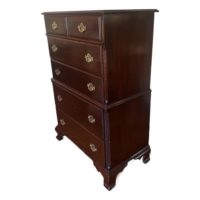 Mid 20th Century Kling Solid Mahogany 6 Drawer Dresser For Sale