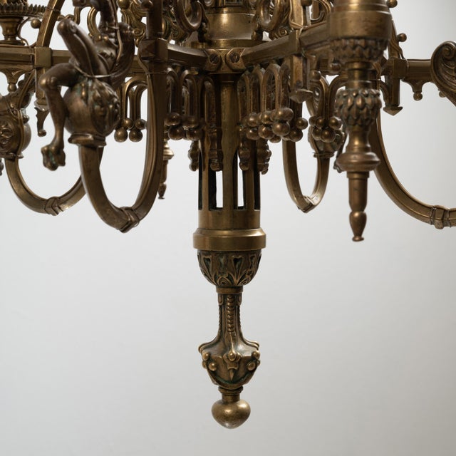 Neo-Gothic Style Gilt Bronze Chandelier, 1880 For Sale - Image 6 of 9