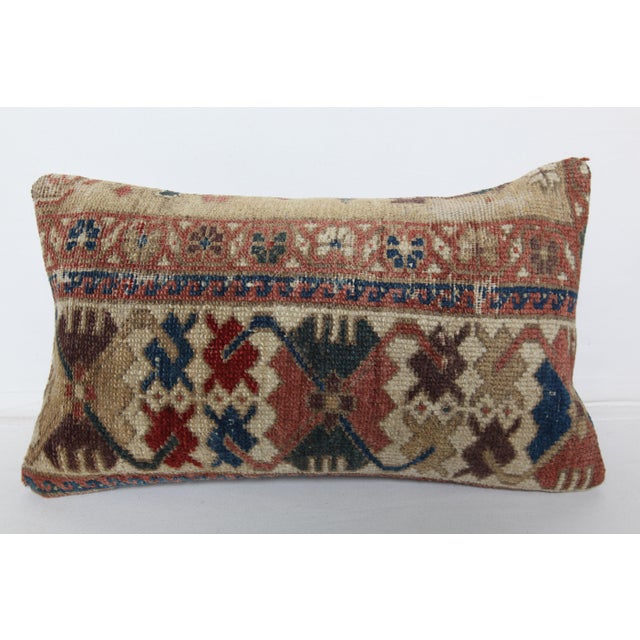 Art Deco Antique Caucasian Handwoven Rug Pillow Case -12'' X 20'' For Sale - Image 3 of 9