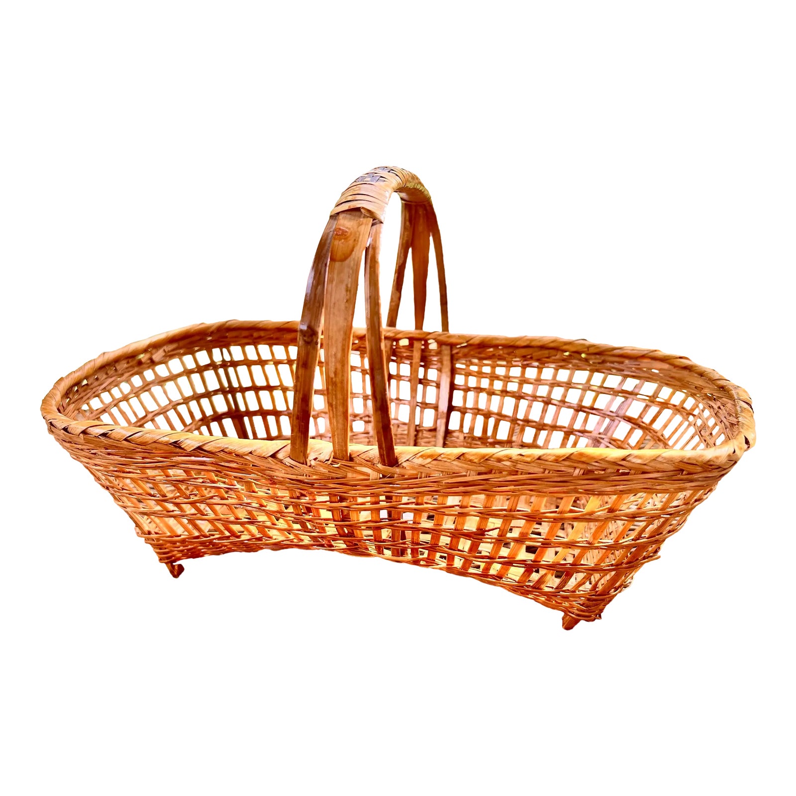Open Weave Bamboo Handbag