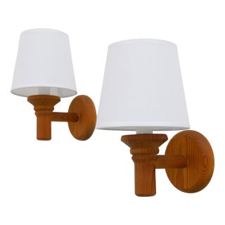 Scandinavian Pine Wall Sconces from Darø, 1970s, Set of 2 For Sale