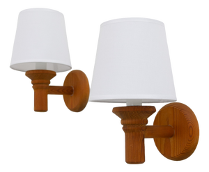 Scandinavian Pine Wall Sconces from Darø, 1970s, Set of 2