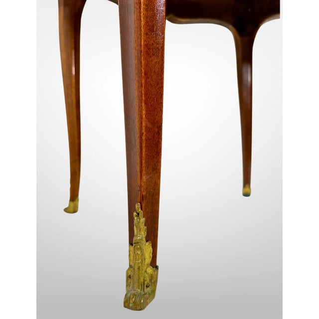 Vintage Fruitwood Louis XV Style Marble Top Coffee Table Ormolu Mounts For Sale - Image 9 of 12