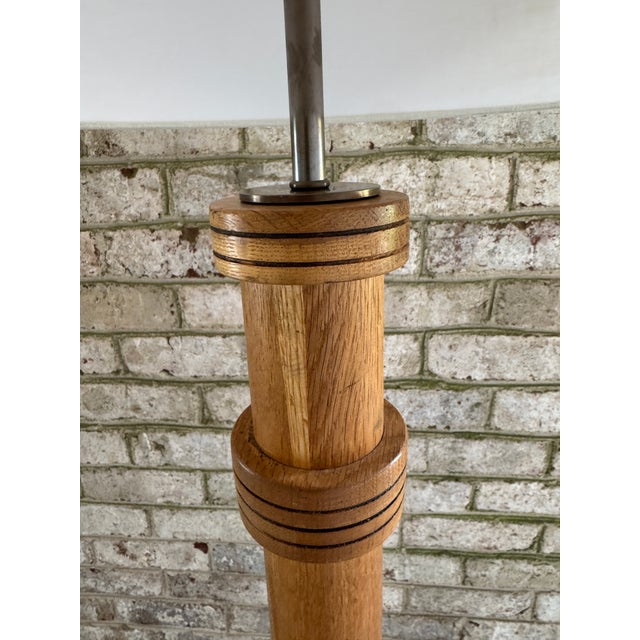 Wood Vintage Danish Light Wood Floor Lamp For Sale - Image 7 of 16
