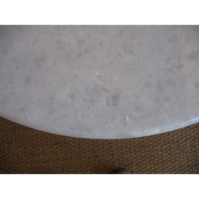 Vintage Italian Gold Leaf Gilded Iron & Marble Top End Side Tables Pair Of, 1960's For Sale - Image 10 of 10