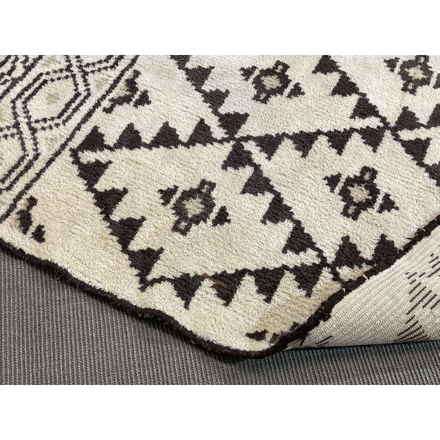 Black Moroccan Handmade Wool Rug For Sale - Image 8 of 11