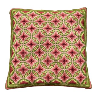 Vintage Bargello Needlepoint Pillow For Sale