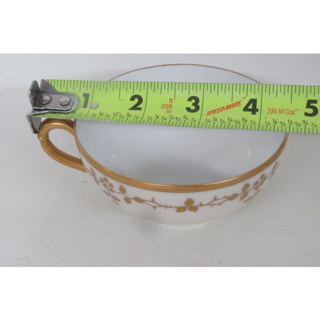 Mid 20th CenturyJWH Bavaria Fine Porcelain Tea Cup White With Gold Gilt Rim and Florals For Sale - Image 11 of 12