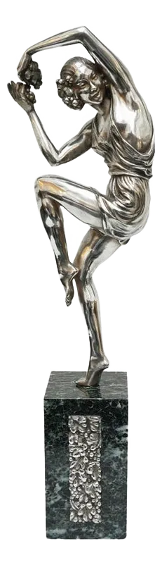 Pierre Le Faguays, Spring Dancer, Silver Bronze, 1920s-1940s