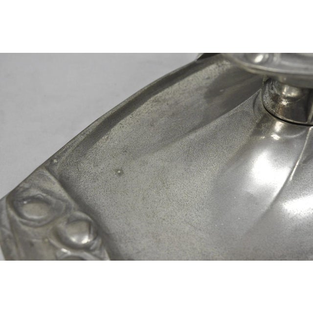 Antique Kayserzinn 4640 German Art Nouveau Pewter Metal Serving Platter W Birds For Sale - Image 13 of 18