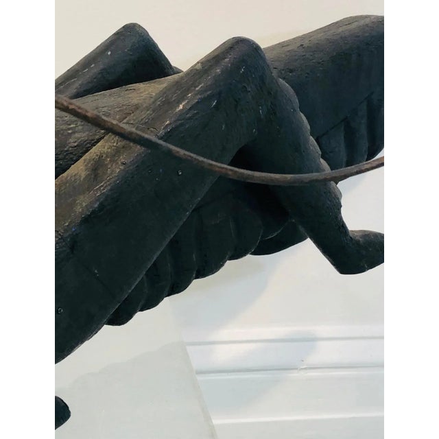 1920s Charismatic Wood Carved Grasshopper Folk Art Sculpture For Sale - Image 4 of 9