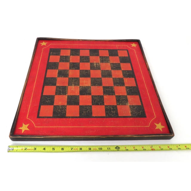 Early American Style Hand Crafted & Painted Checker Board For Sale - Image 10 of 13