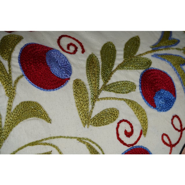 Boho Horse Suzani Lumbar Pillow Cover For Sale - Image 4 of 6