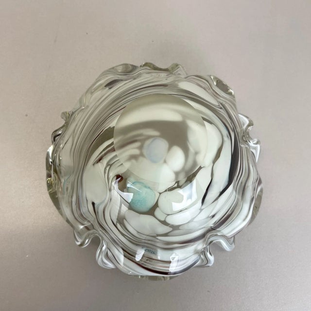 Large Italian Murano Glass Floral Bowl Ashtray, 1970s For Sale - Image 17 of 18