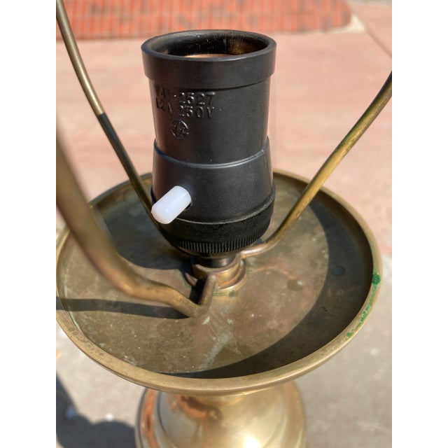 Mid 20th Century Majestic Marbro Japanese Brass Table Lamp in James Mont For Sale - Image 11 of 13