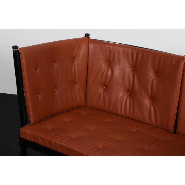 Model 1789 2-Seater Sofa in Black Beech and Leather attributed to Børge Mogensen for Fritz Hansen For Sale - Image 5 of 11