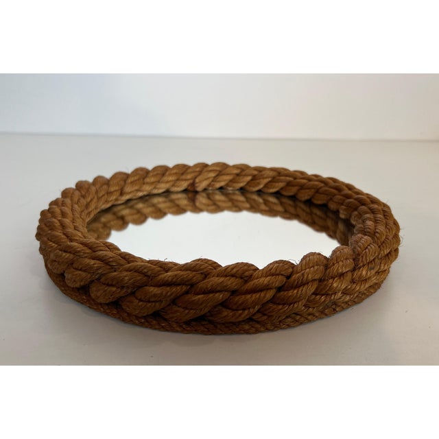 1970s Round rope mirror by Audoux Minet For Sale - Image 5 of 12