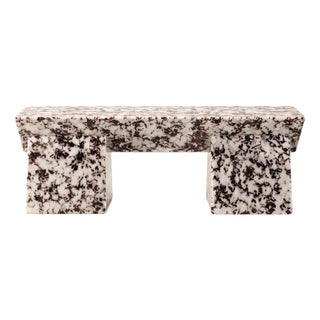 Marlene Bench in Epoxy Resin and Leather Fragments by Wedo For Sale