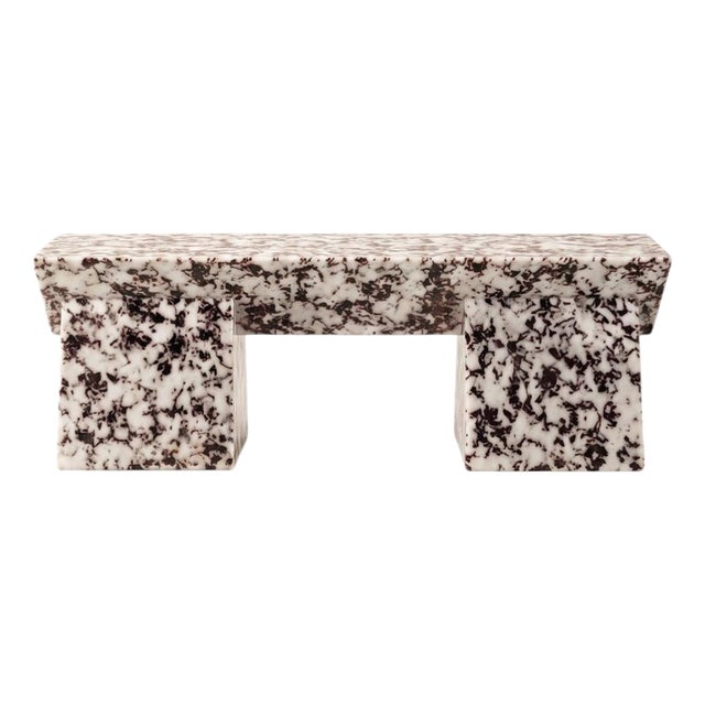 Marlene Bench in Epoxy Resin and Leather Fragments by Wedo For Sale
