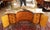 French French Louis XV Style Walnut and Satinwood Inlaid Marble Top Vanity Circa 1920's For Sale - Image 3 of 14