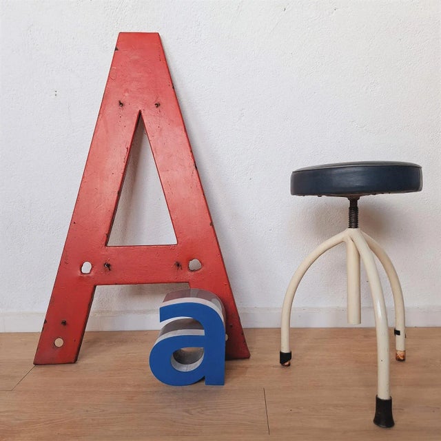 Large Vintage Letter in Metal, 1950s For Sale - Image 3 of 4