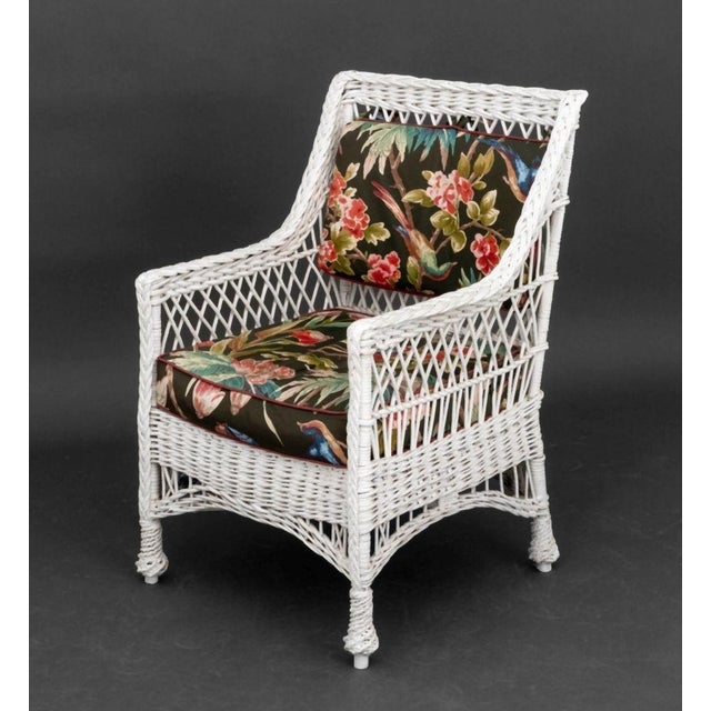White Vintage White Wicker Furniture, 3 Pcs. For Sale - Image 8 of 13