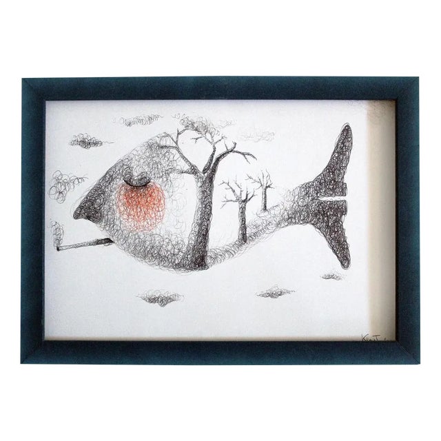 Keziat, Dreams Eater 2, Original Pen on Paper, 2014 For Sale